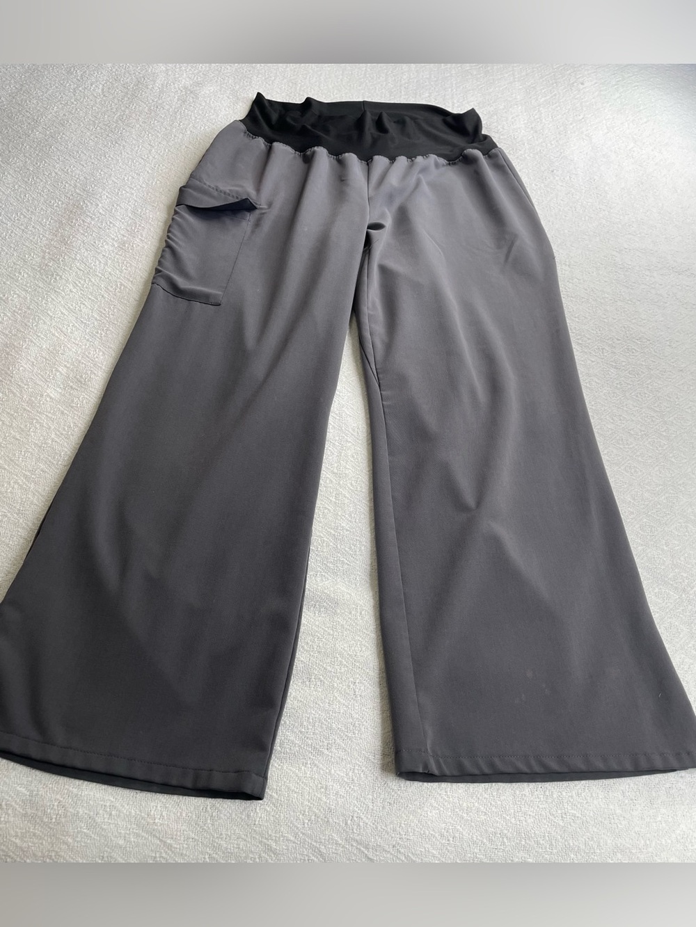 Ave‎ by Medline Maternity Wide-Leg Gray Scrub w/Stretch Panel Sz M-P